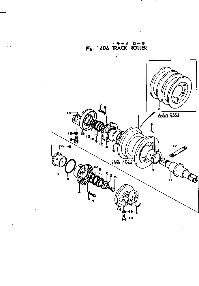 TRACK ROLLER ASS'Y,DOUBLE FLANGE 111-30-00140 KOMATSU