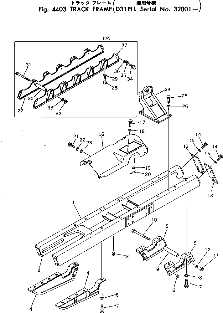 FRAME,TRACK, L.H. 11G-B74-4110 KOMATSU