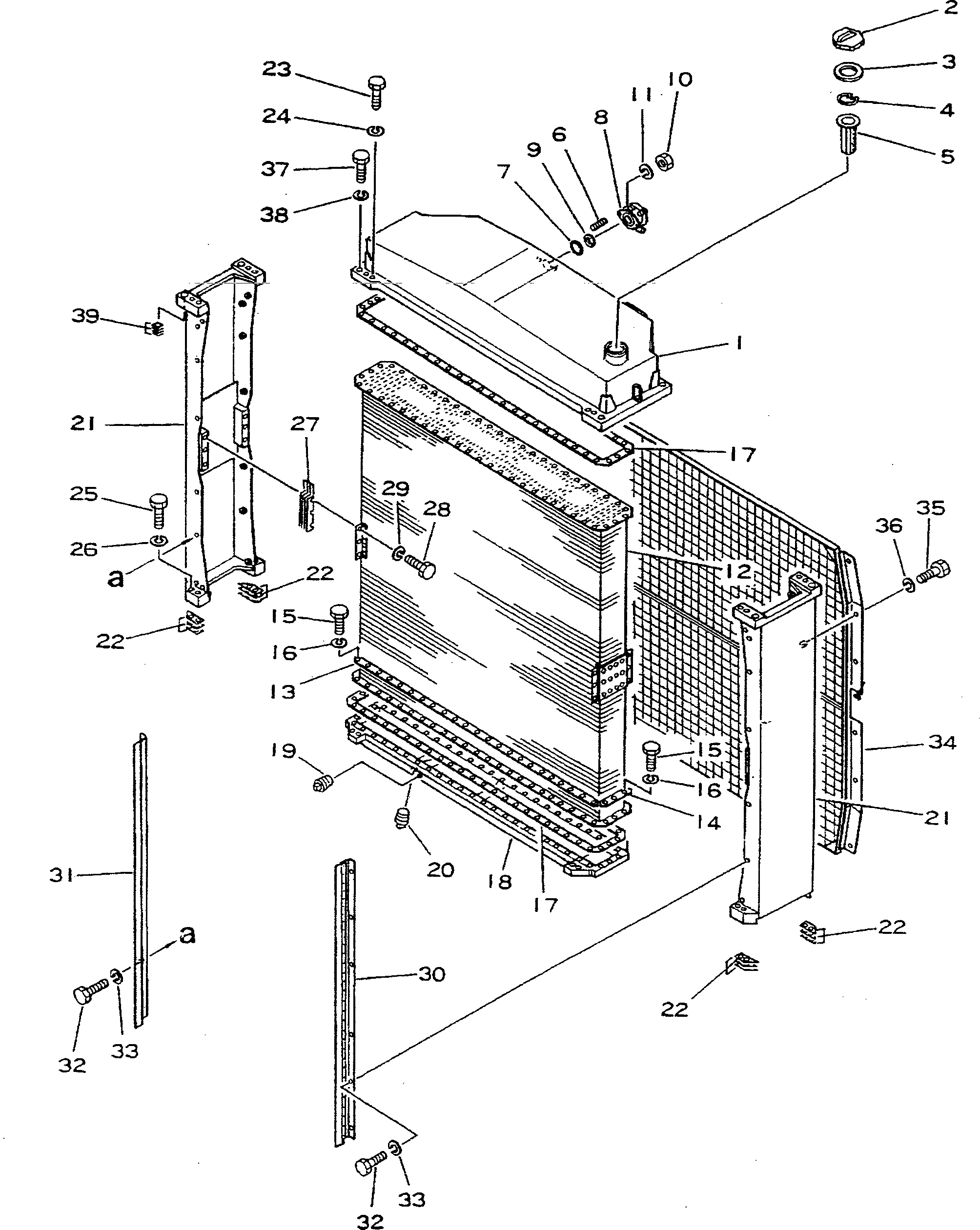 RADIATOR ASS'Y,G-TYPE 195-03-00121 KOMATSU
