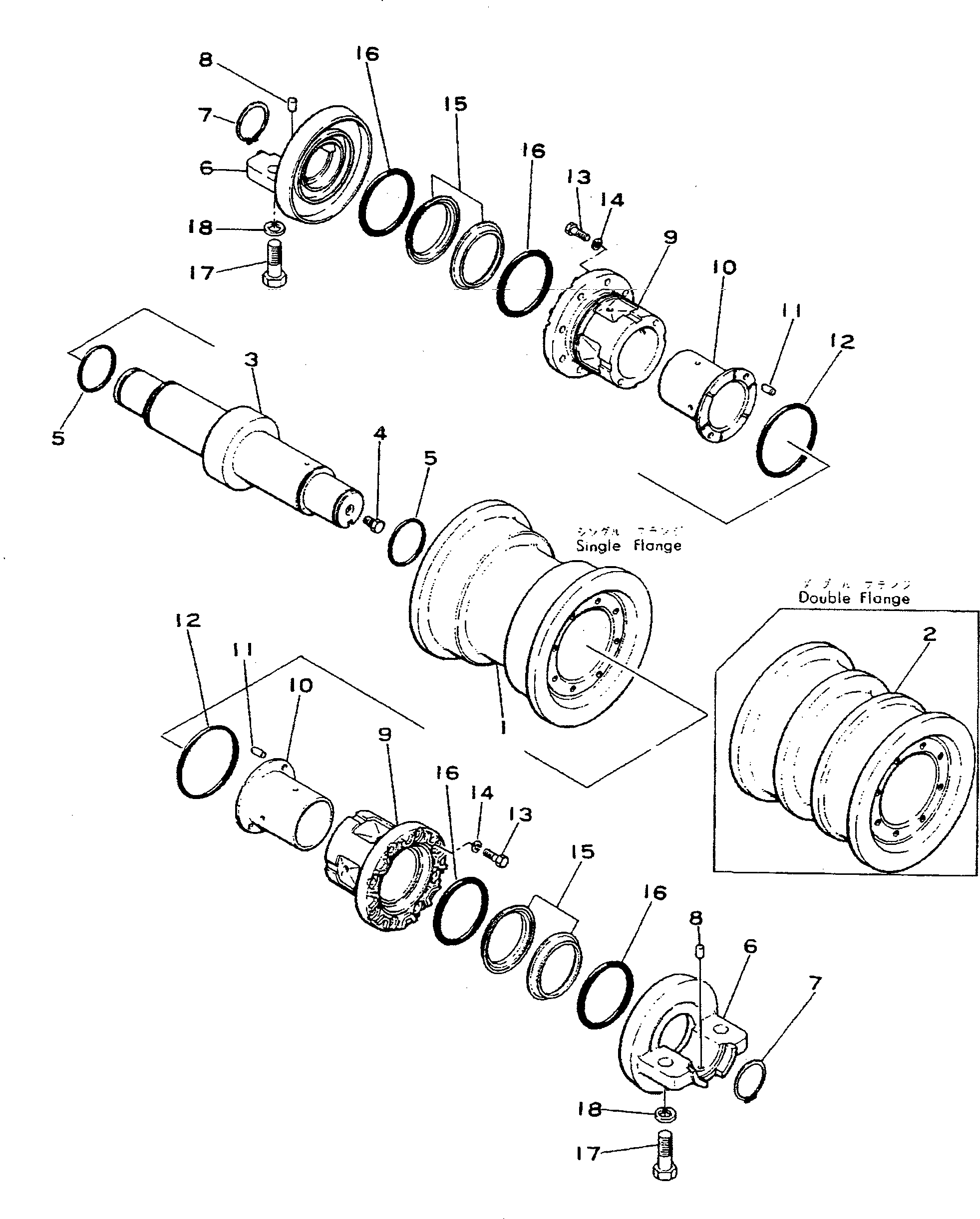 TRACK ROLLER ASS'Y,(FOR SLAG HANDLING) 195-30-00372 KOMATSU