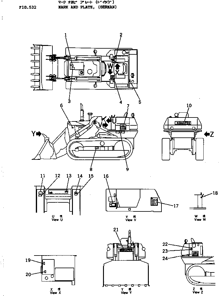 PLATE, MARK,D41S 09691-03413 KOMATSU