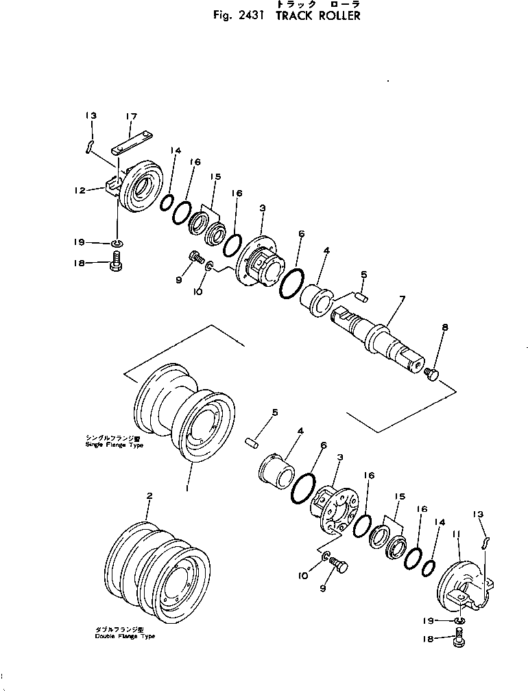 TRACK ROLLER ASS'Y,DOUBLE FLANGE \0\131-30-00331 KOMATSU