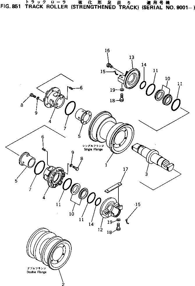 TRACK ROLLER ASS'Y,DOUBLE FLANGE 141-30-00586 KOMATSU