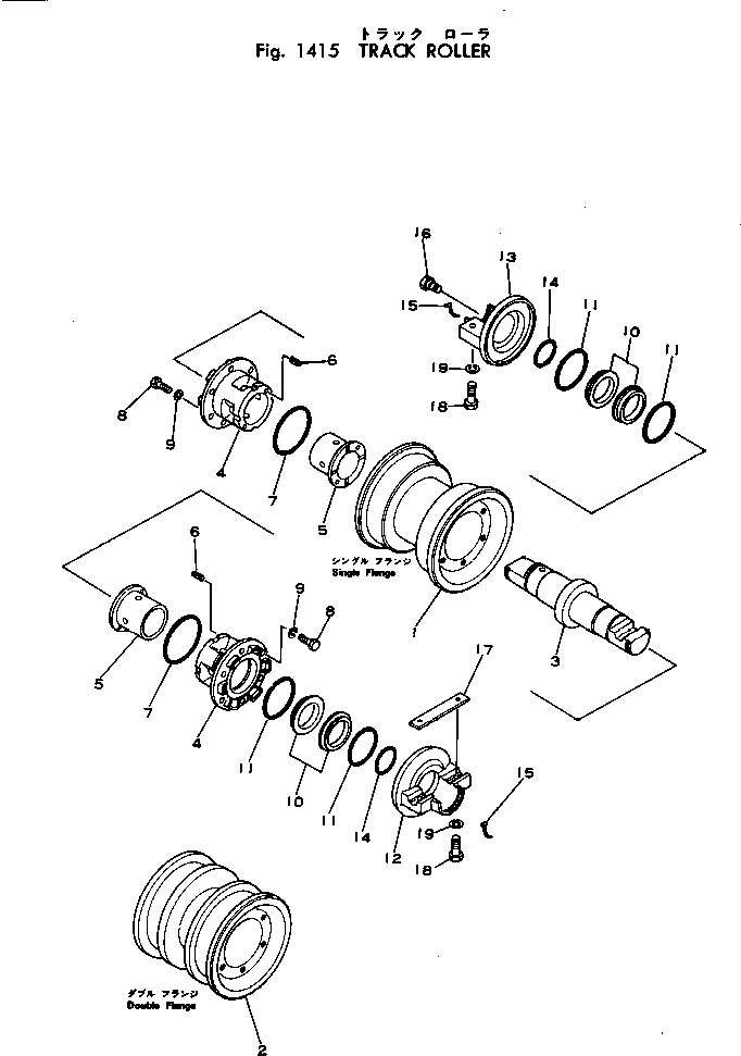 TRACK ROLLER ASS'Y,SINGLE FLANGE \0\141-30-00575 KOMATSU