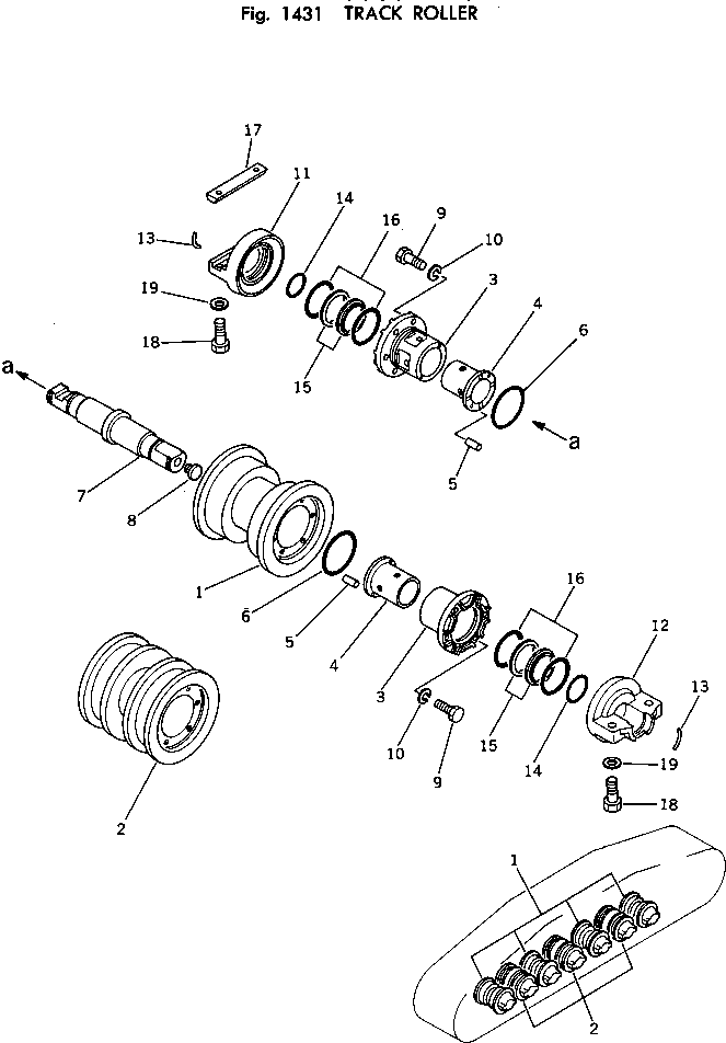 TRACK ROLLER ASS'Y,DOUBLE FLANGE 155-30-00115 KOMATSU