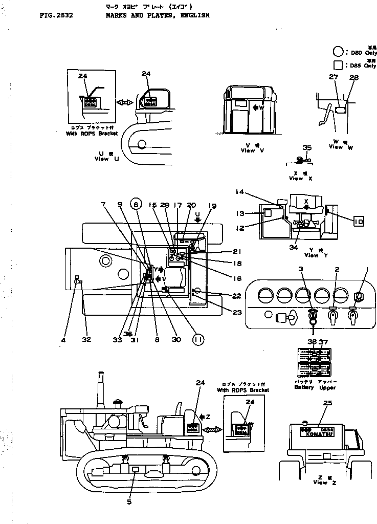 PLATE, MARK,D80E 09692-06805 KOMATSU