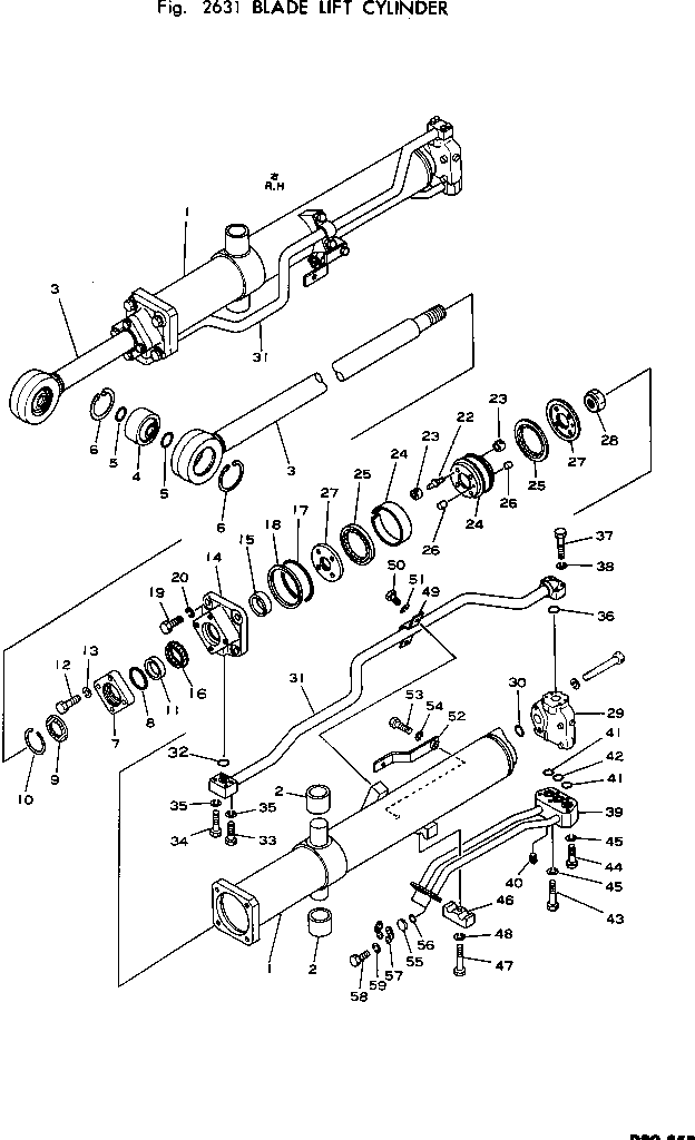цилиндр в сборе, левый 154-63-15100 KOMATSU