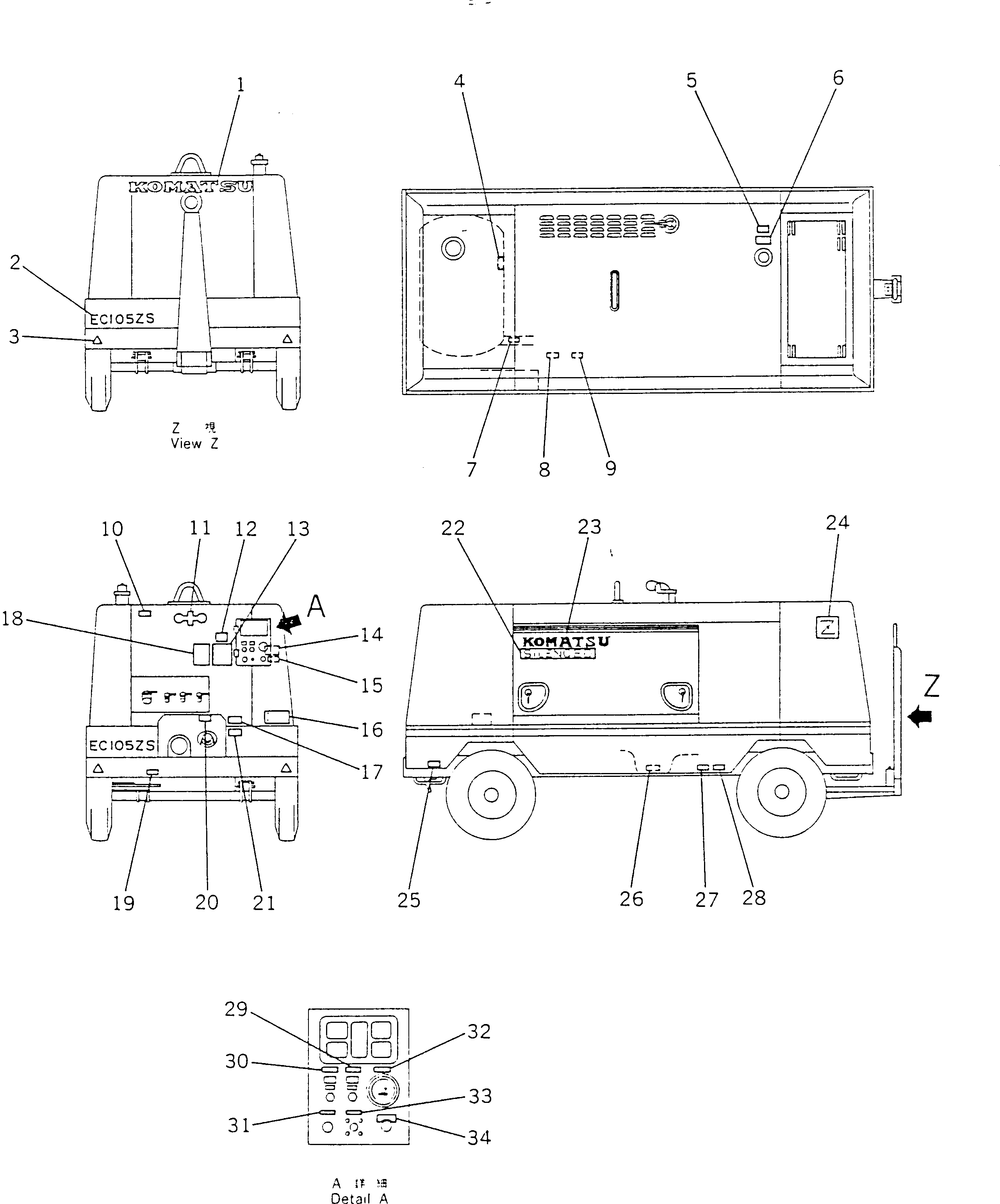PLATE, MARK,EC105ZS 6966-86-2120 KOMATSU