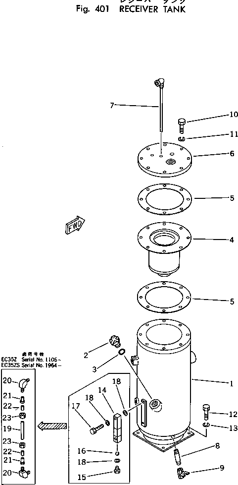 TANK,RECEIVER M721045003902 KOMATSU