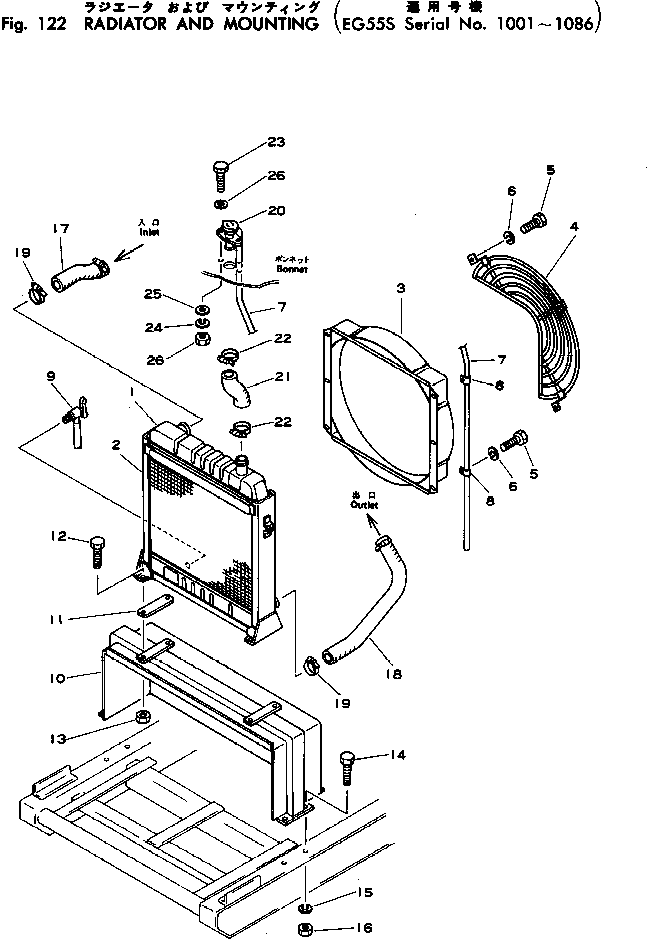 SUPPORT,RADIATOR TES0551CB002 KOMATSU