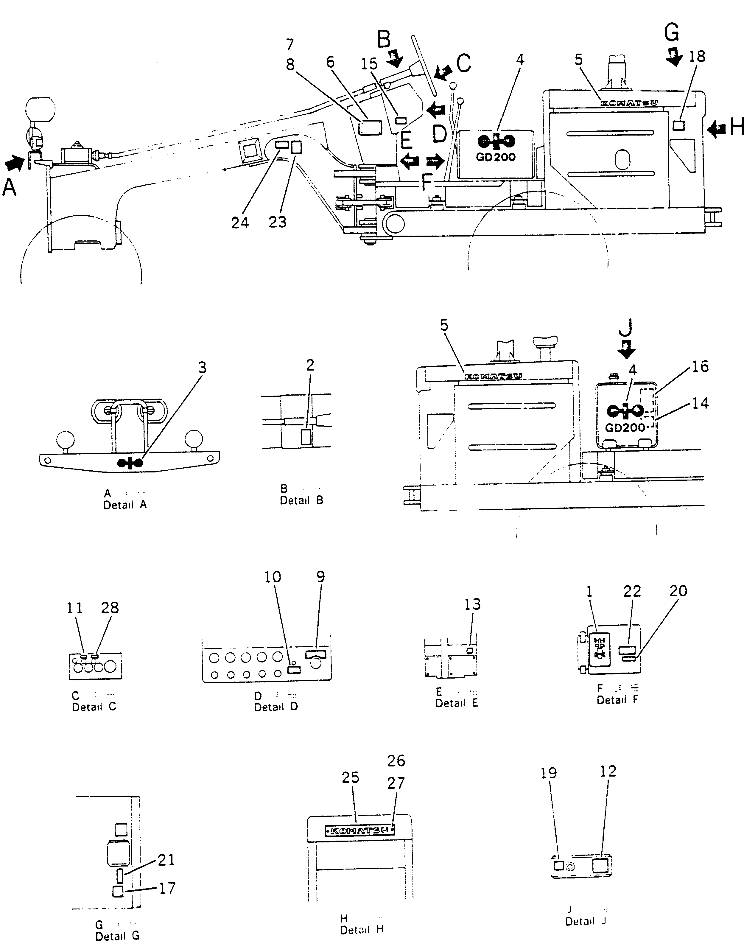 Маркировочная табличка 09691-A120M KOMATSU