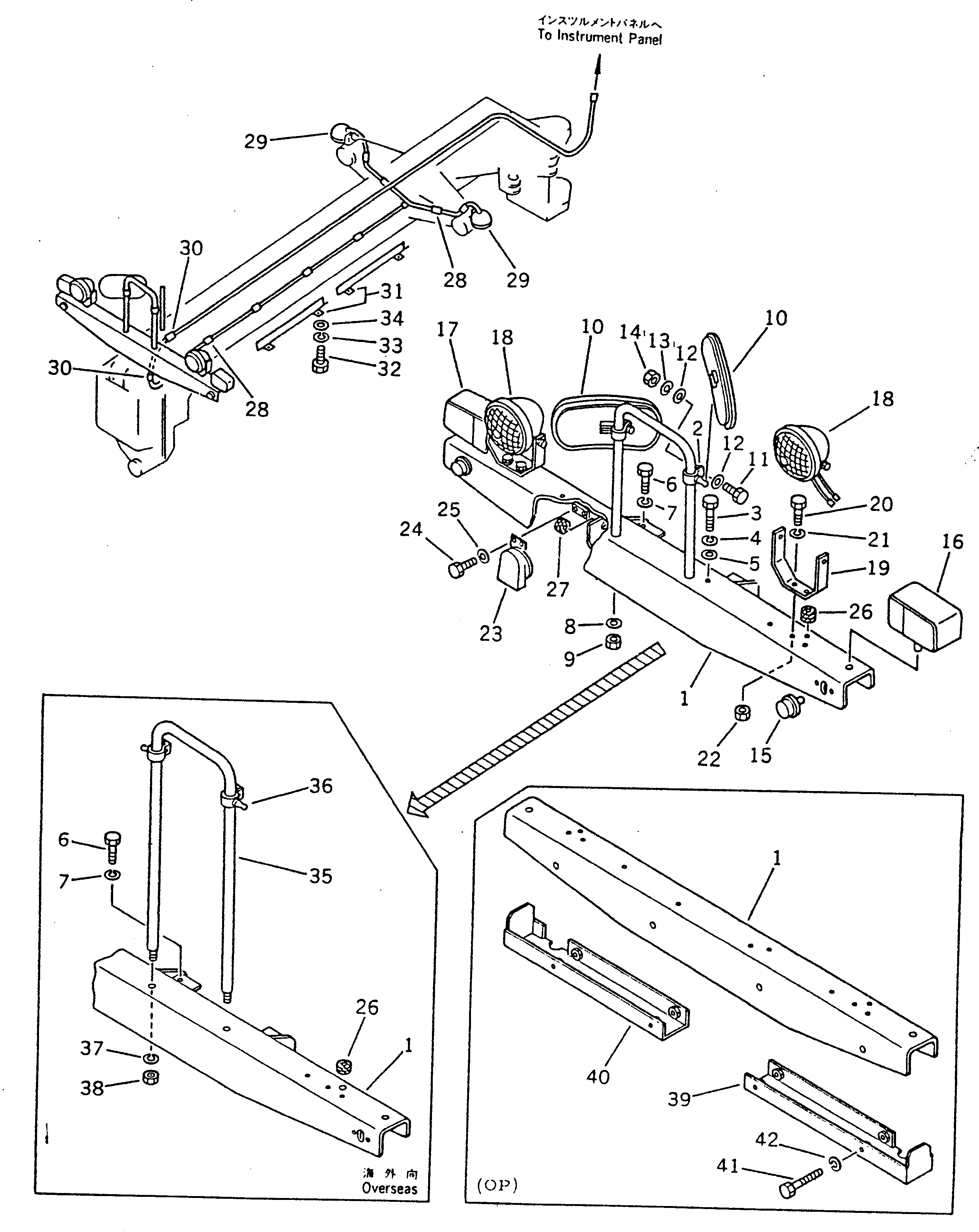 LAMP ASS'Y,FRONT WORK \0\232-06-13310 KOMATSU
