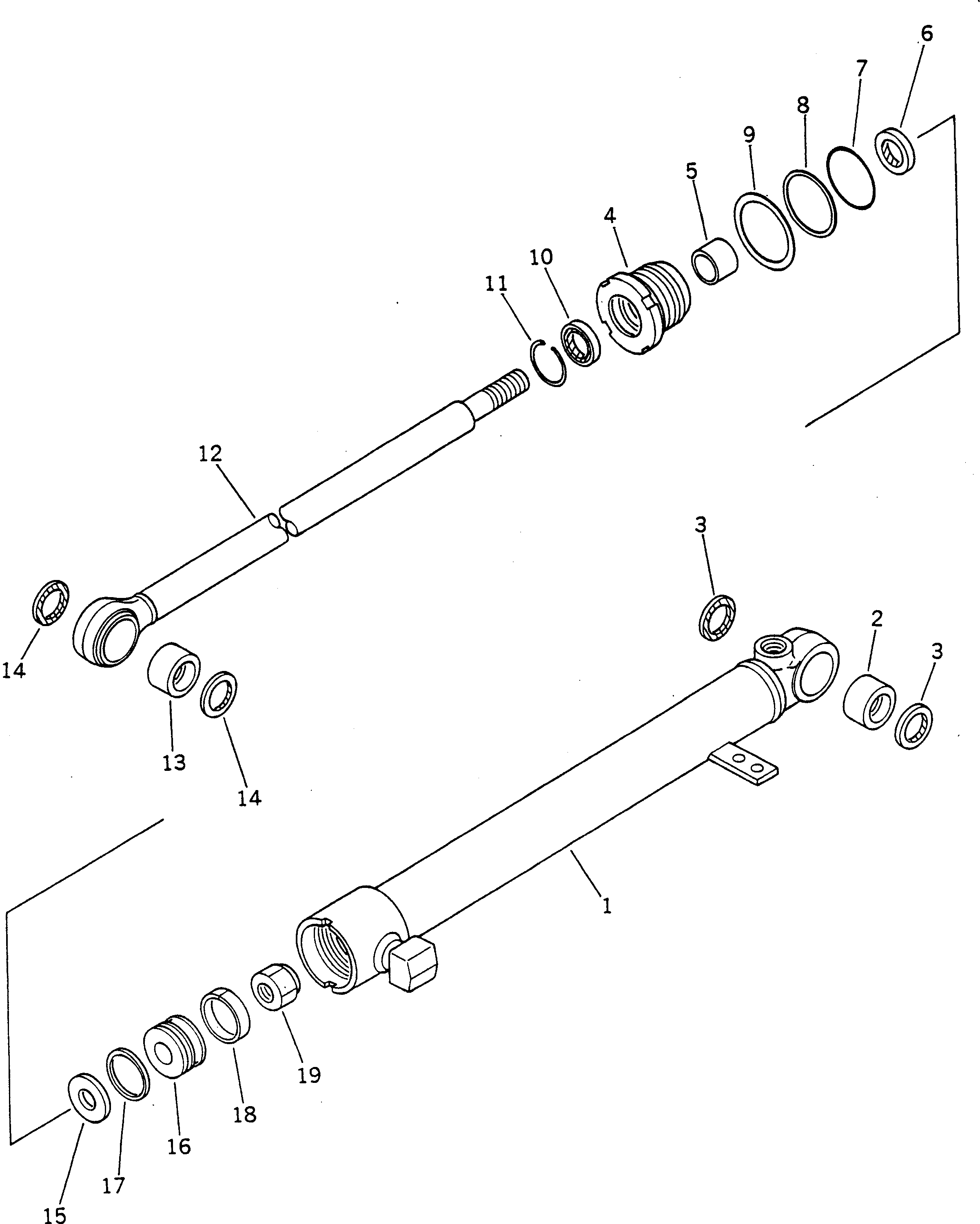 Цилиндр в сборе, левый 237-63-92100 KOMATSU