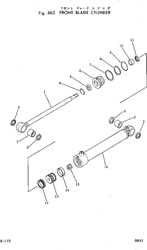 цилиндр в сборе 233-63-32300 KOMATSU