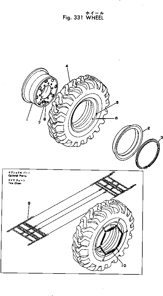 WHEEL ASS'Y,R.H. 232-30-00211 KOMATSU