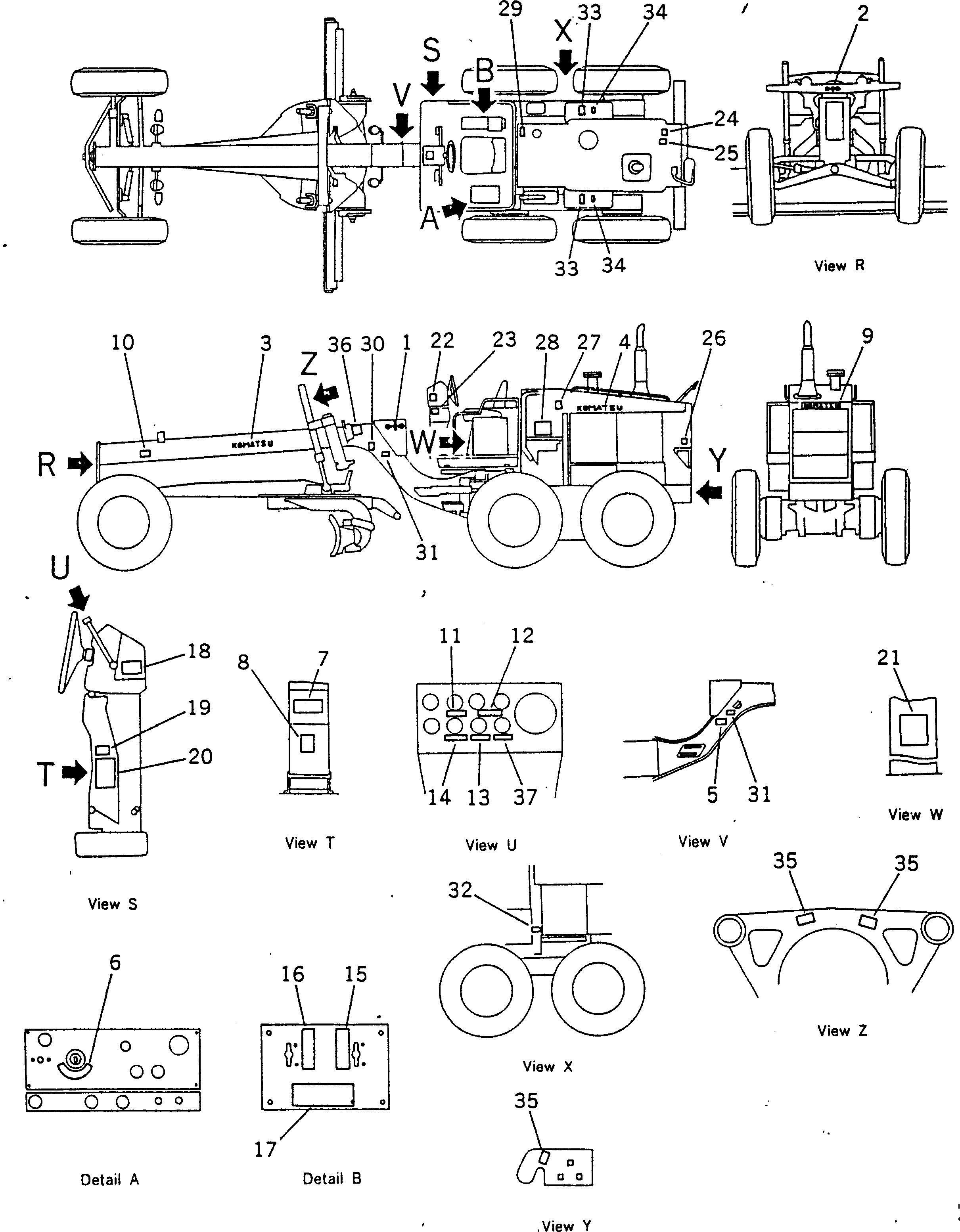 Табличка смазки 232-53-62132 KOMATSU