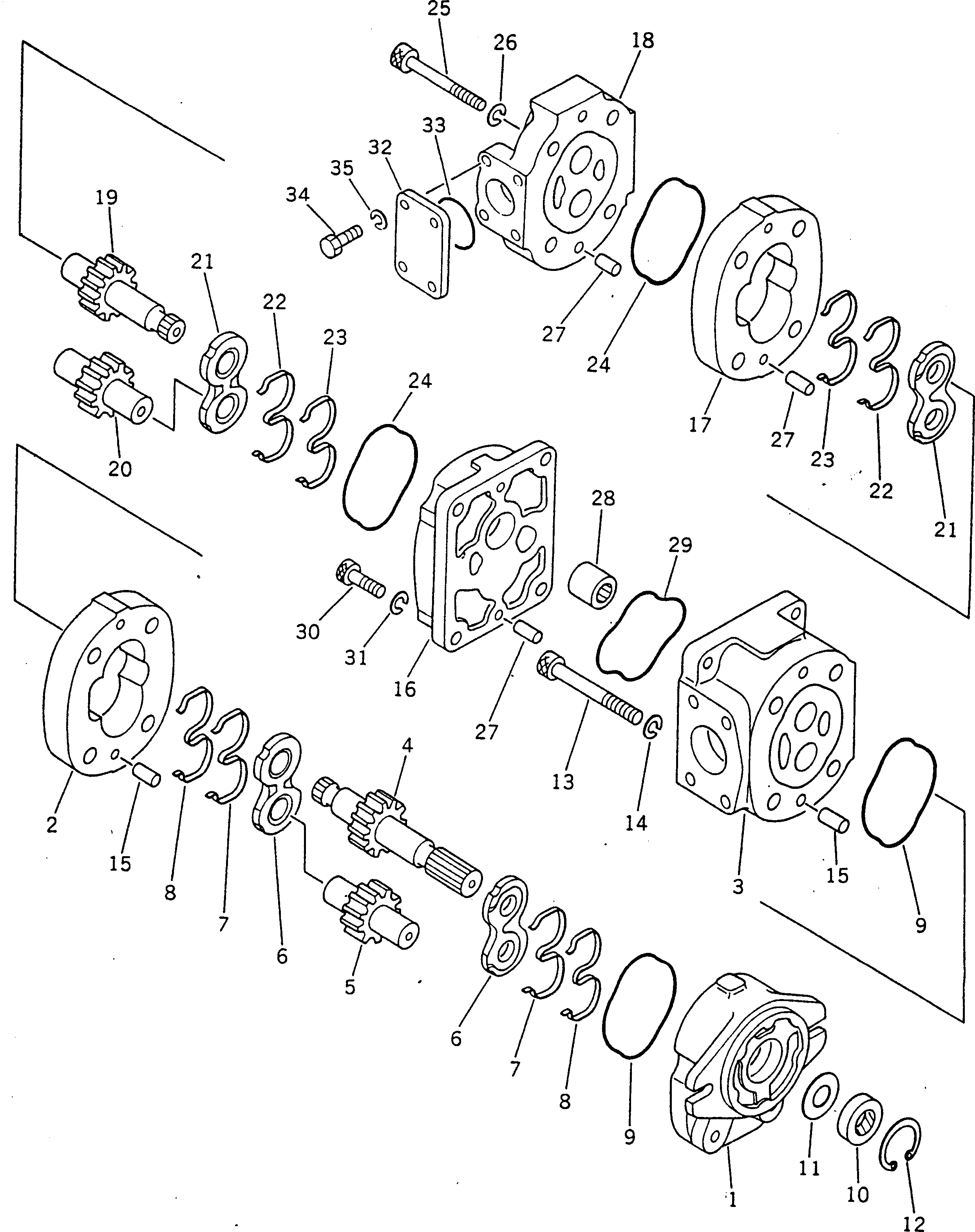 TANDEM PUMP ASS 705-52-10001 KOMATSU