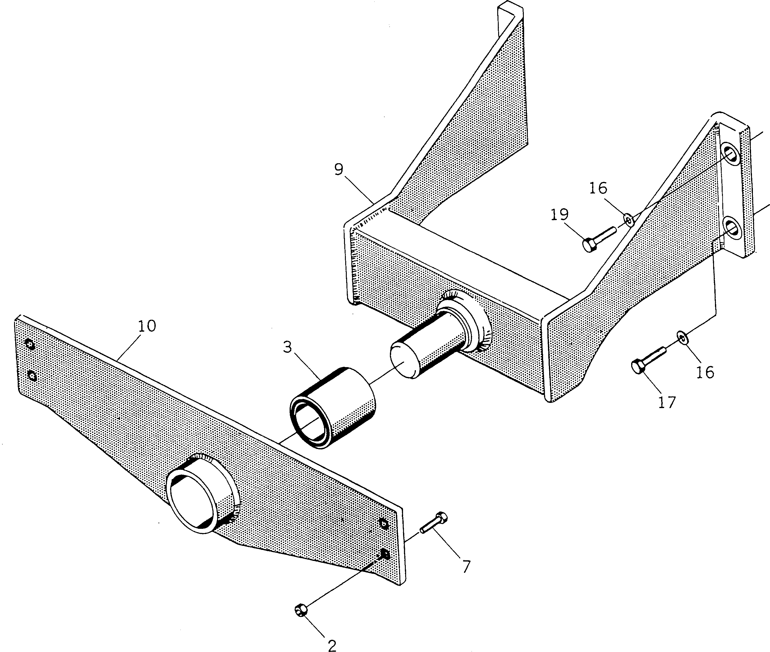 BRACKET,RUBBER BEARING BW032883 KOMATSU