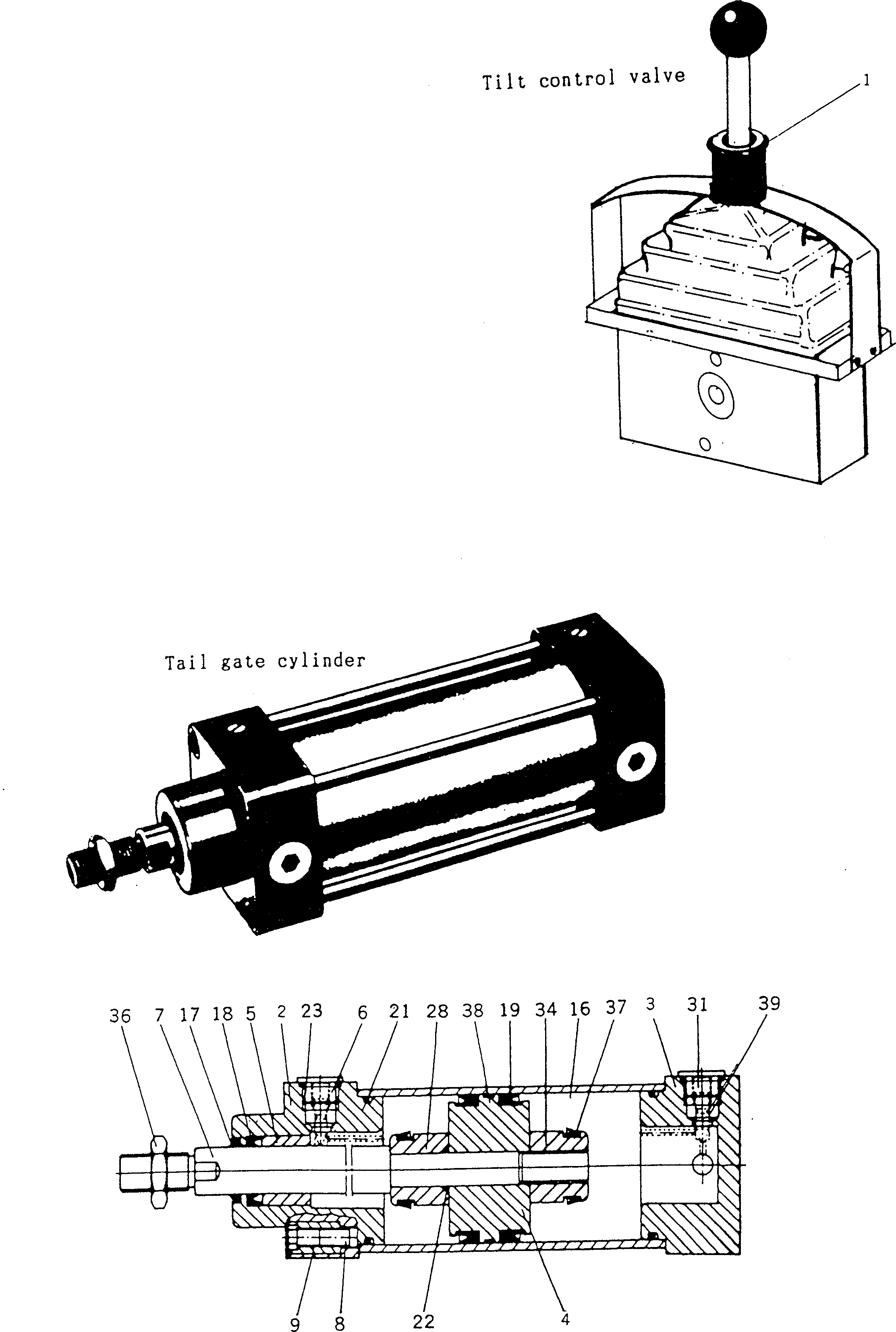 AIR CYLINDER ASS'Y BW054316 KOMATSU