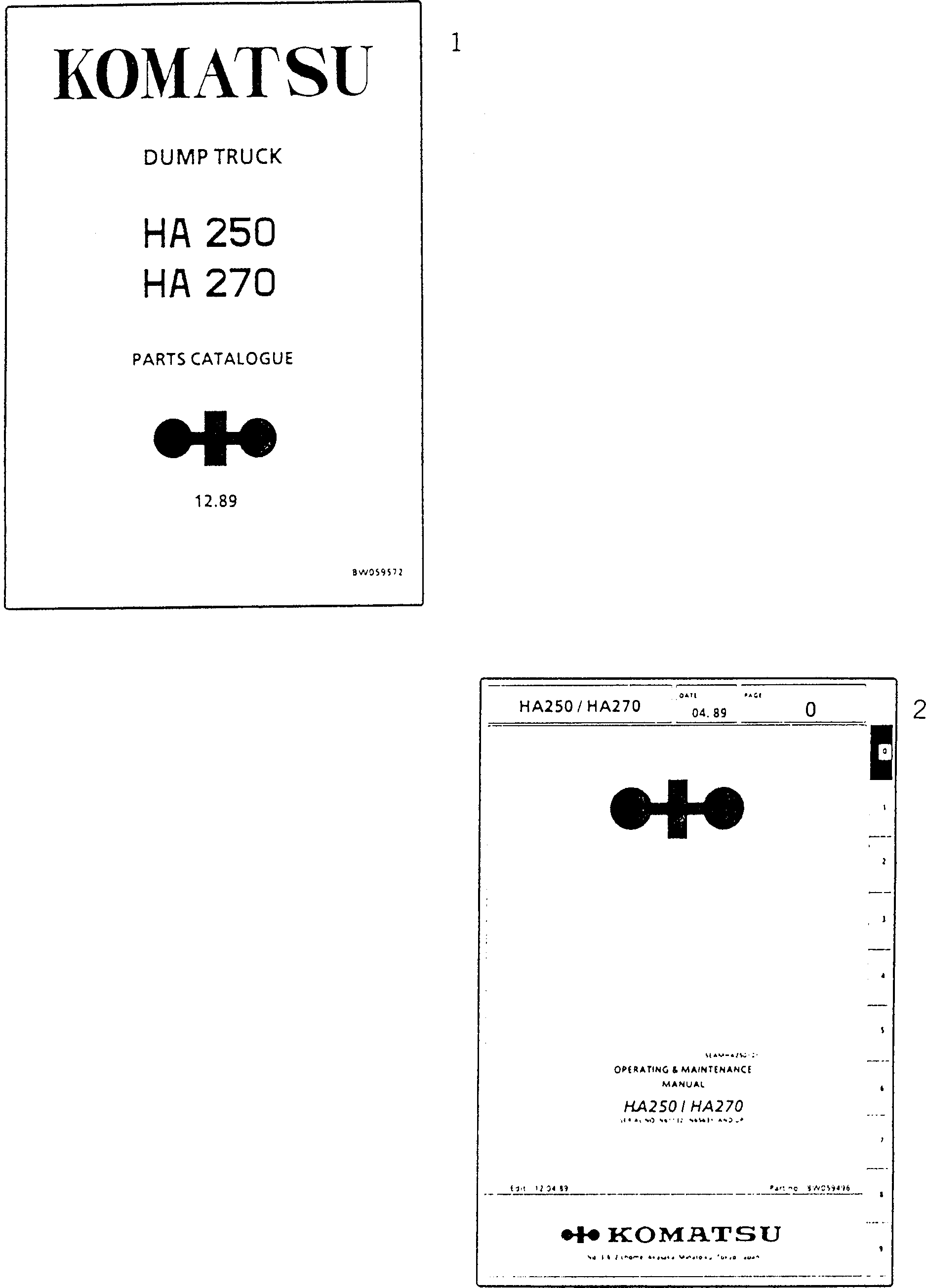 OPERATING MANUAL BW059496 KOMATSU