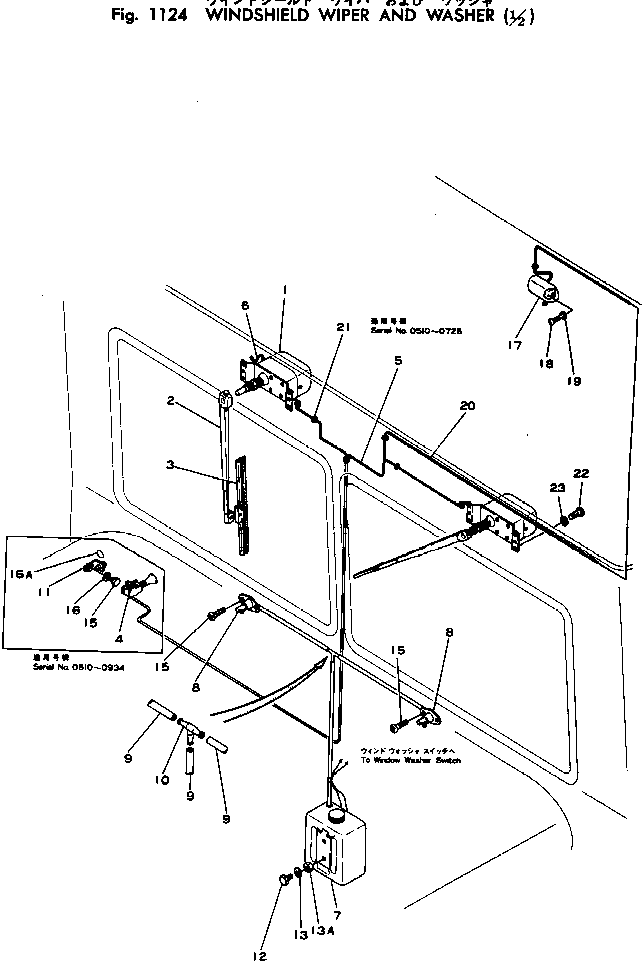 PLATE, OPERATING,WINDSHIELD WASHER 09679-01802 KOMATSU