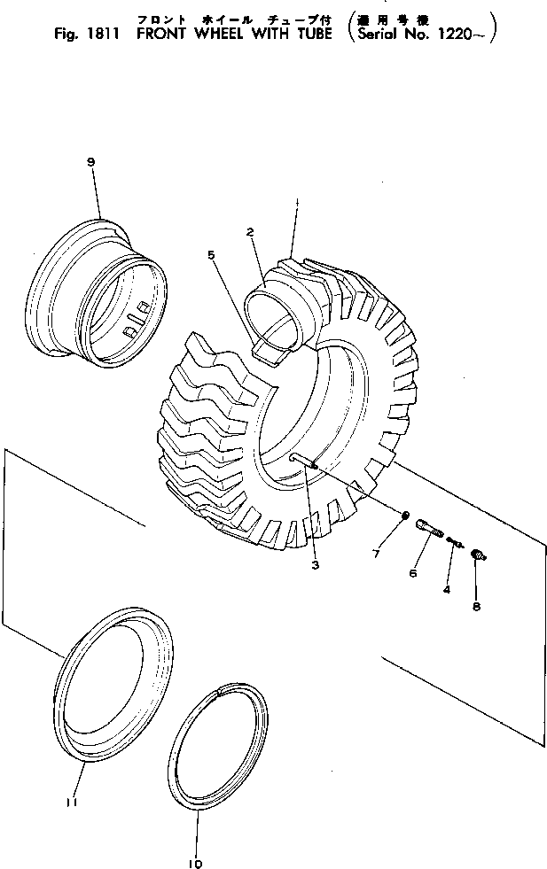 FRONT WHEEL ASS'Y,1400-25-20PR 565-30-15001 KOMATSU