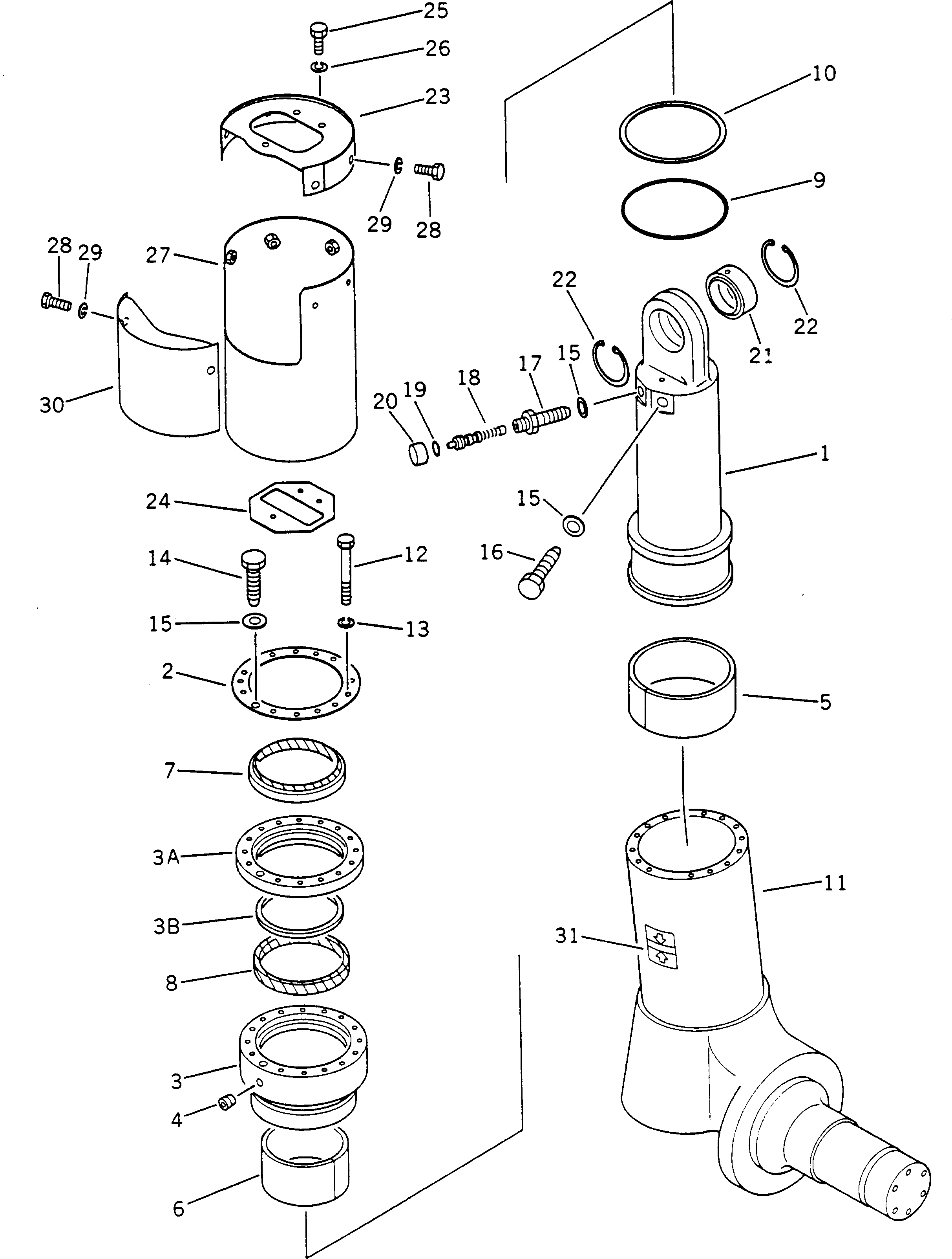 CYLINDER,WITH AXLE 566-50-41240 KOMATSU