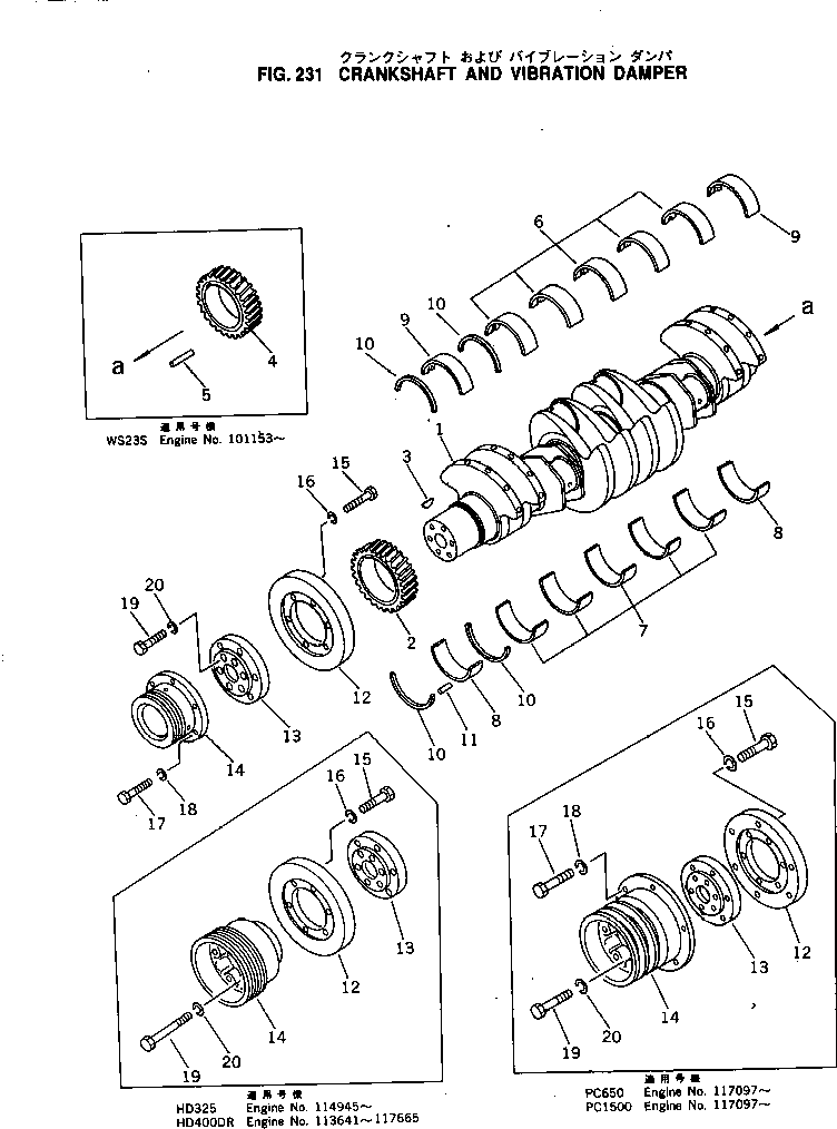 CRANKSHAFT ASS'Y CU3005357 KOMATSU