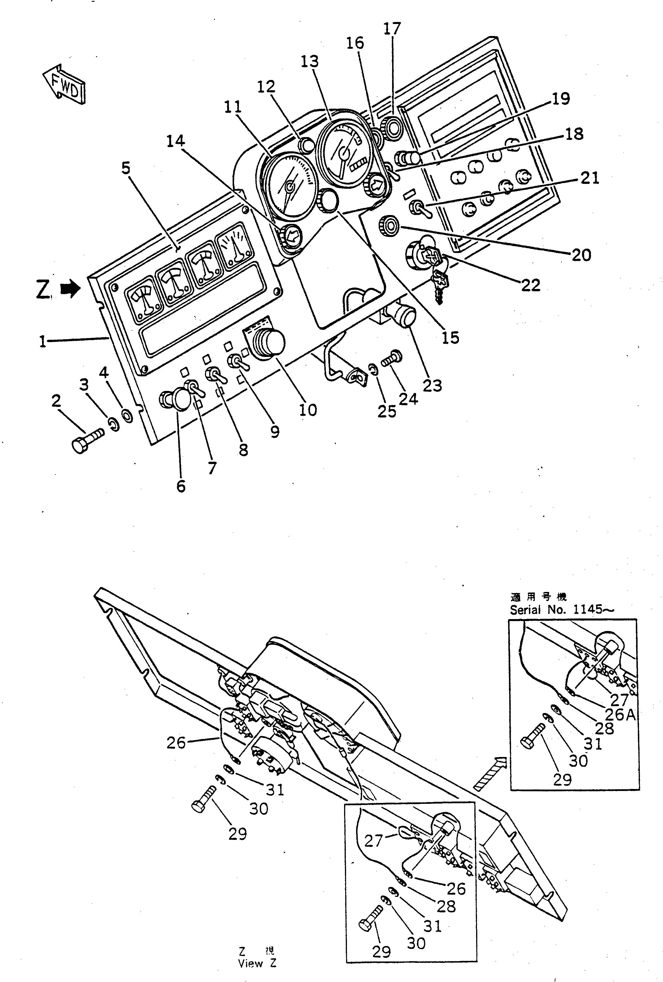 SWITCH,GATE SELECTOR 08501-20723 KOMATSU