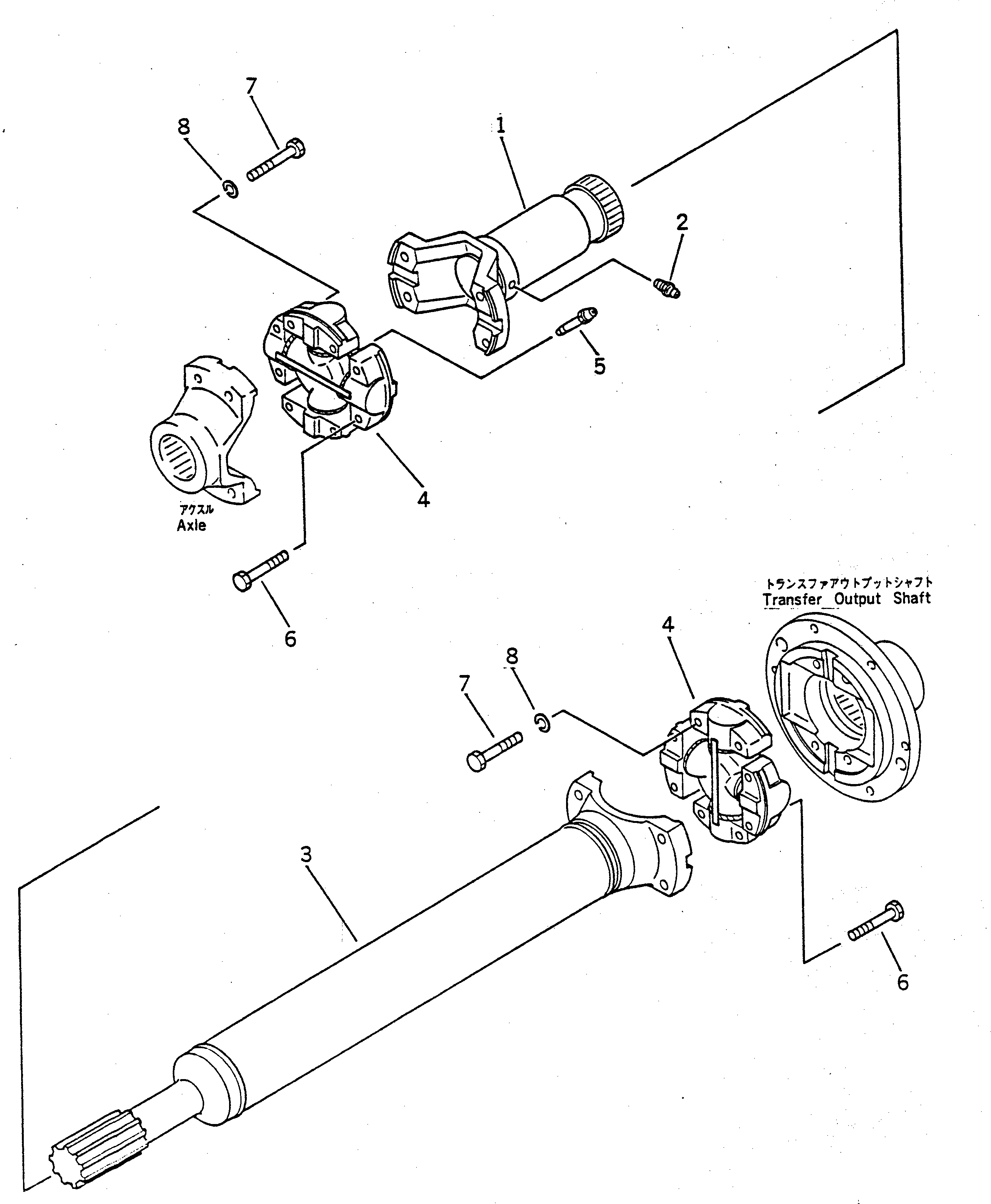 DRIVE SHAFT ASS'Y,FRONT 22X-20-11102 KOMATSU