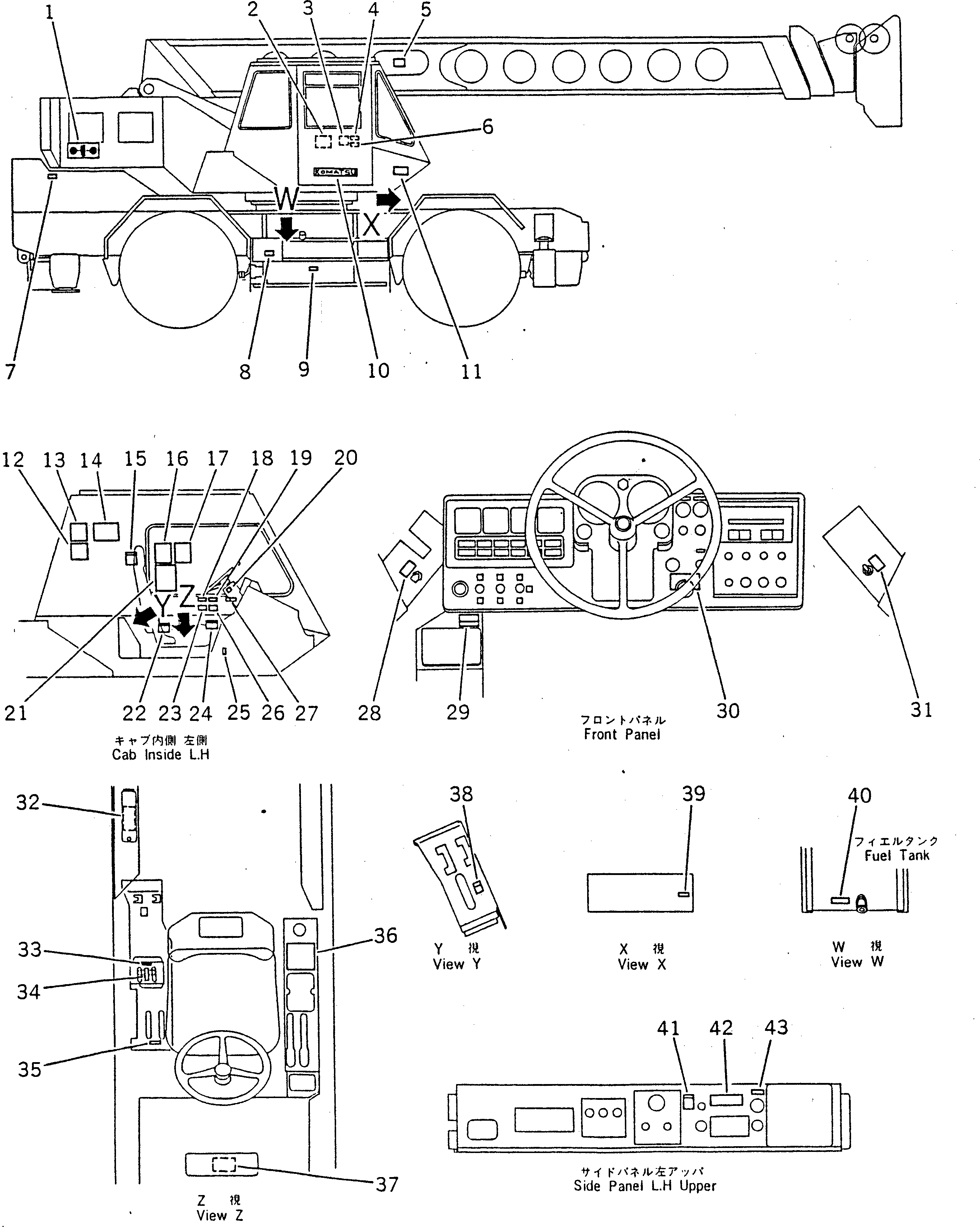 Табличка управления 22X-98-13430 KOMATSU