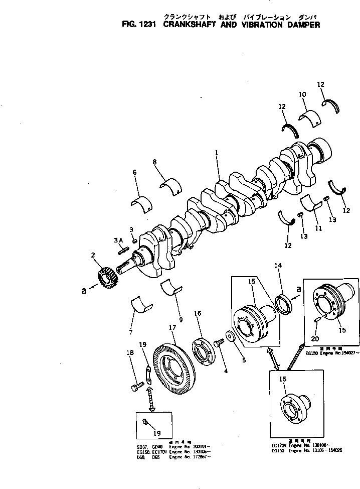 CRANKSHAFT ASS'Y \0\6631-31-1010 KOMATSU