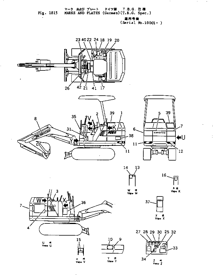 PLATE, NAME,OIL PRESSURE 09609-24002 KOMATSU