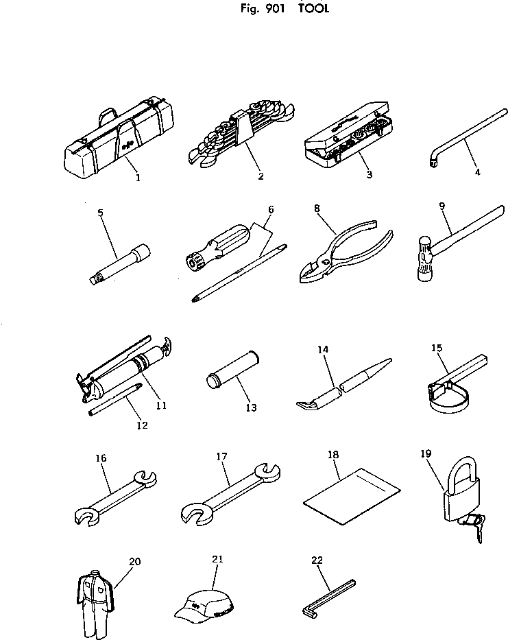 TABLE,TOOL 205-98-61110 KOMATSU