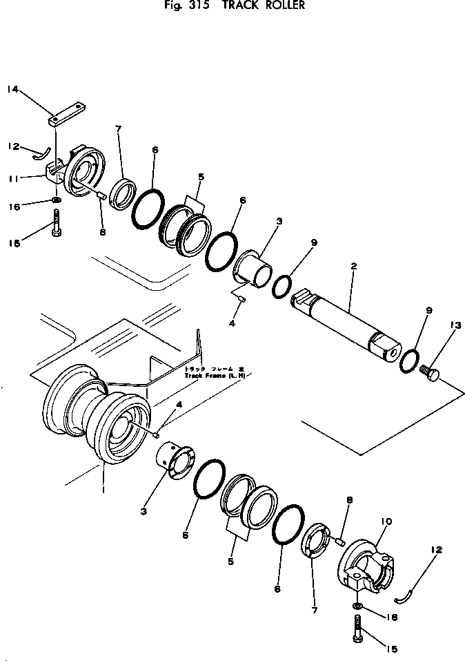Опорный каток в сборе 205-30-00032 KOMATSU