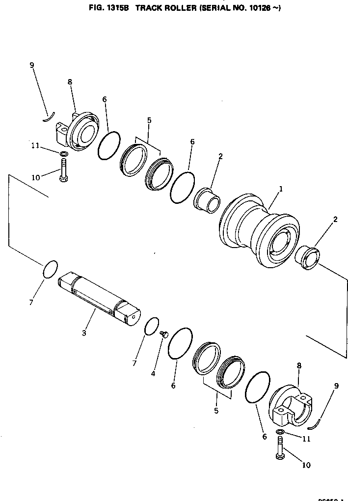 TRACK ROLLER ASS'Y,SINGLE FLANGE 209-30-00026 KOMATSU