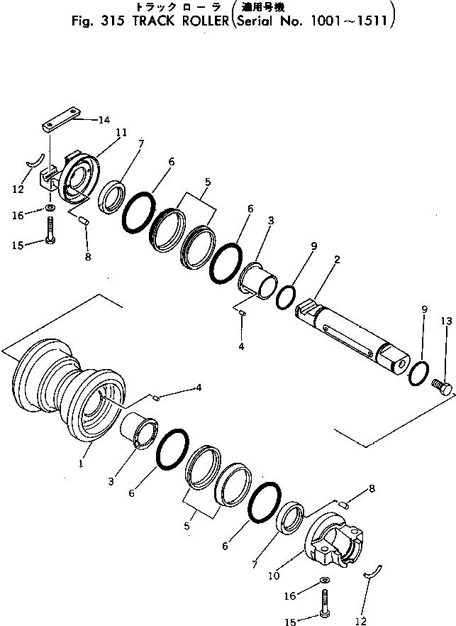 Опорный каток в сборе 203-30-00023 KOMATSU