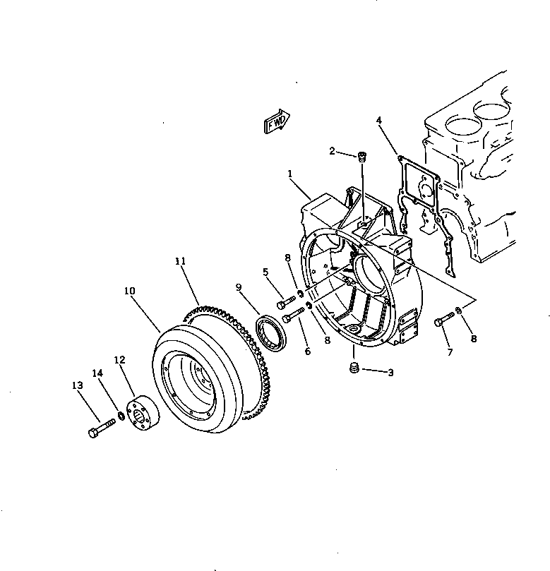 FLYWHEEL HOUSING A. 6136-21-4050 KOMATSU