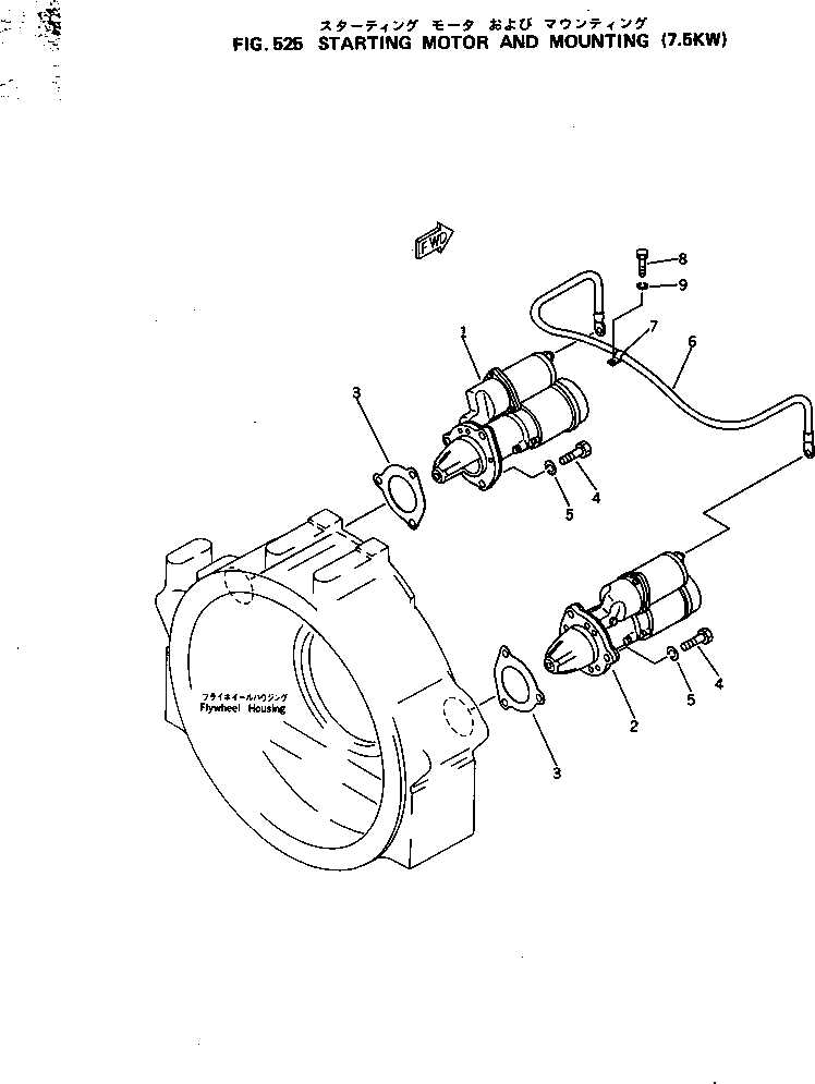 STARTING MOTOR ASS'Y,(7.5KW)(L.H.)(SEE FIG.545¤546) \0\600-813-3520 KOMATSU