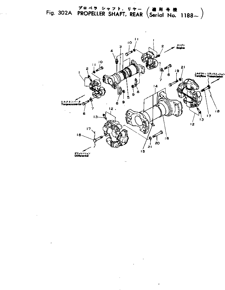PROPELLER SHAFT A.,TORQUE CONVERTER 282-20-13002 KOMATSU