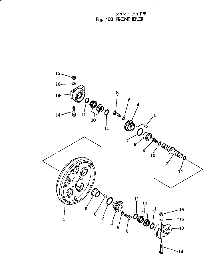 FRONT IDLER ASS'Y,(WITH TRIPLE SHOE) 201-30-23000 KOMATSU