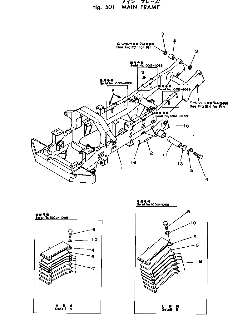 MAIN FRAME ASS'Y 569-46-11002 KOMATSU