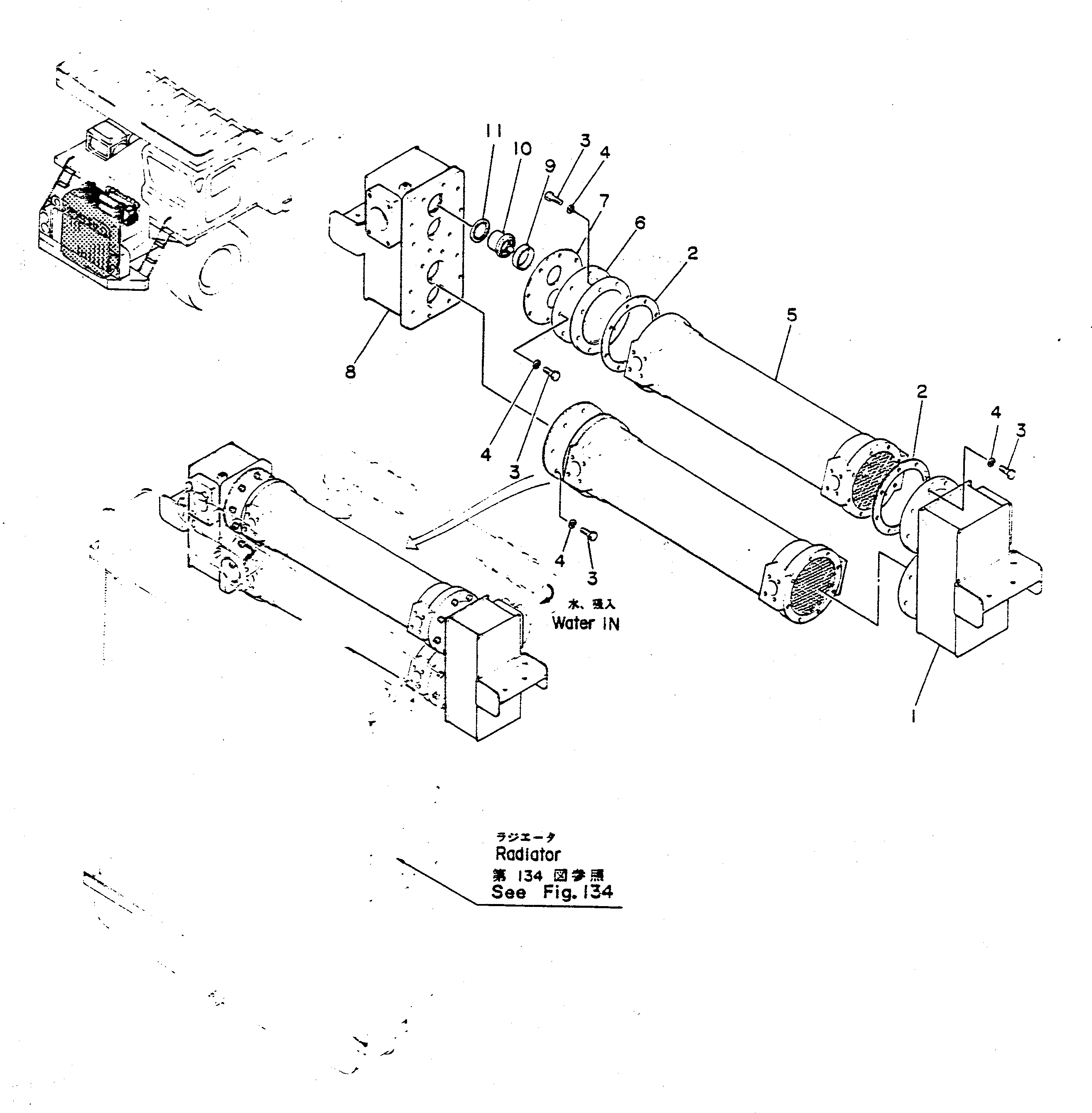 масляный радиатор в сборе 568-03-23106 KOMATSU
