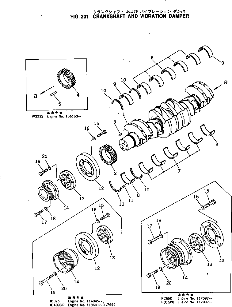 CRANKSHAFT ASS'Y CUAR-45191 KOMATSU