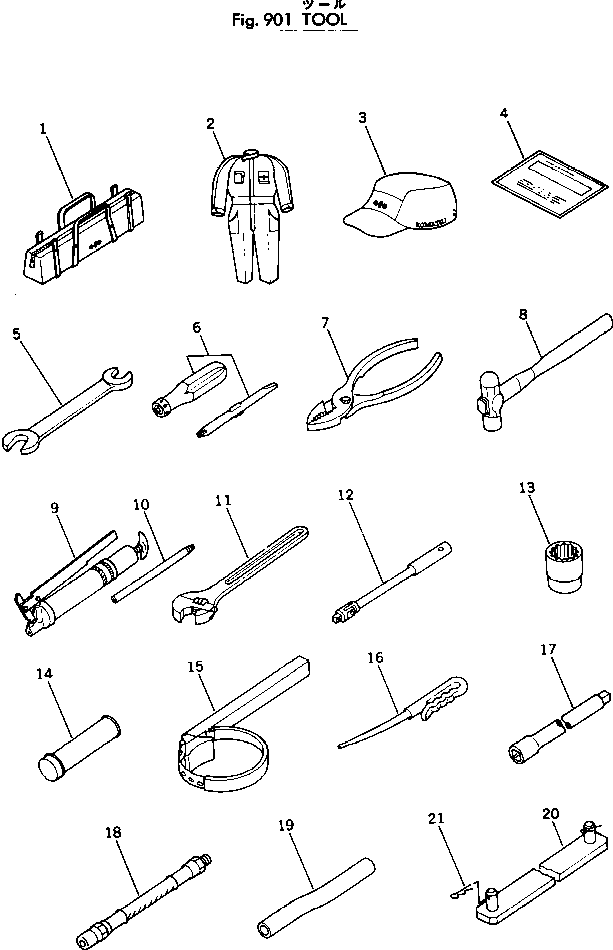 TABLE,TOOL 362-98-11110 KOMATSU