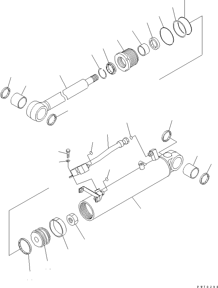 Цилиндр в сборе, левый 707-00-0A280 KOMATSU