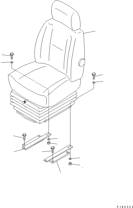 OPERATOR'S SEAT A.,(WITH AJSS) (42C-S33-1200) KOMATSU