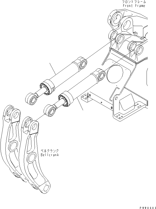 CYLINDER ASS'Y,DUMP L.H. (707-01-0ZF13) KOMATSU