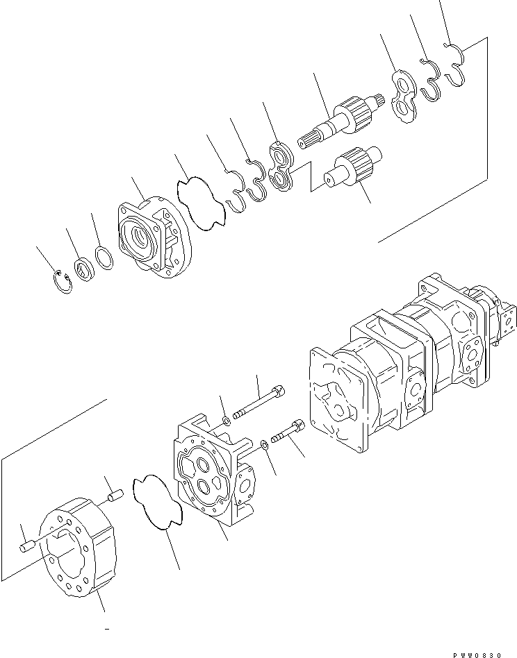 PUMP ASS'Y,(SAR200+200+71+28) 705-56-46010 KOMATSU