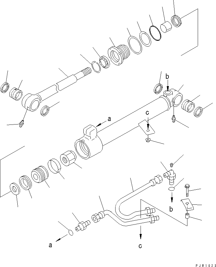 CYLINDER GROUP,STEERING¤ L.H. (\8\707-00-X7010) KOMATSU